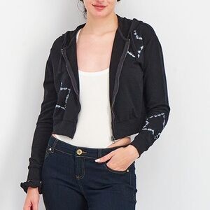 Star Crop Zip Up Sweatshirt